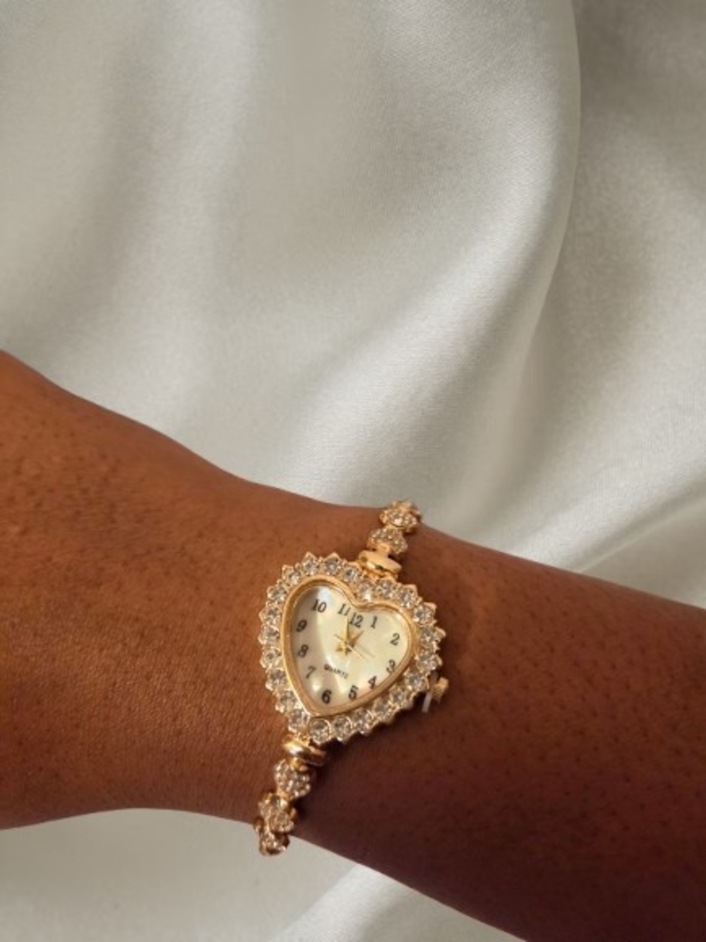 Gold Heart Crystal Bracelet Watch - Women Accessories